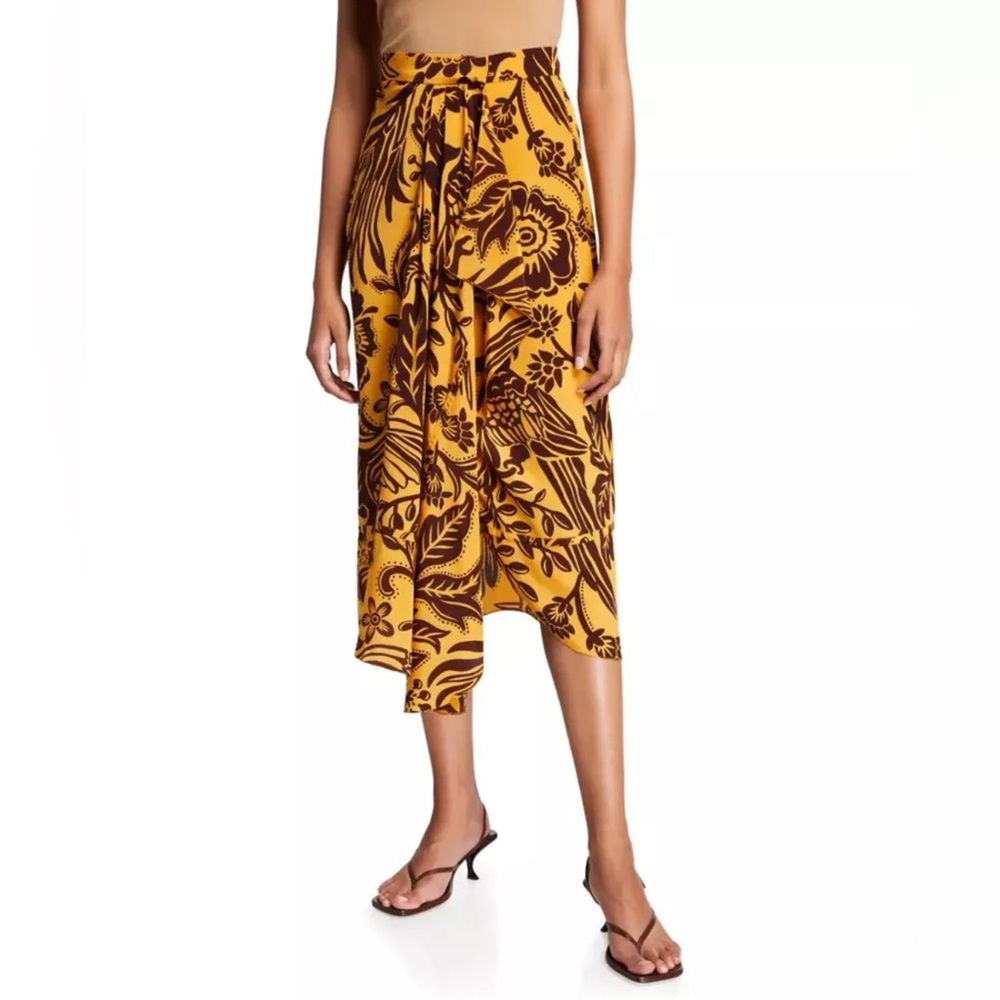 JOHANNA ORTIZ Sublime Aventura High Waist Midi Silk Skirt